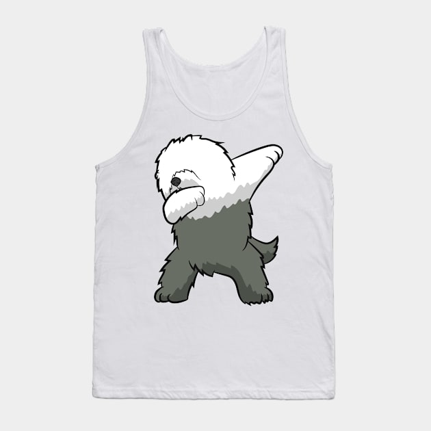 Dabbing English Sheepdog Dog Dancing Old English Sheepdog Tank Top by EQDesigns